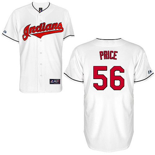 Bryan Price #56 Youth Baseball Jersey-Cleveland Indians Authentic Home White Cool Base MLB Jersey